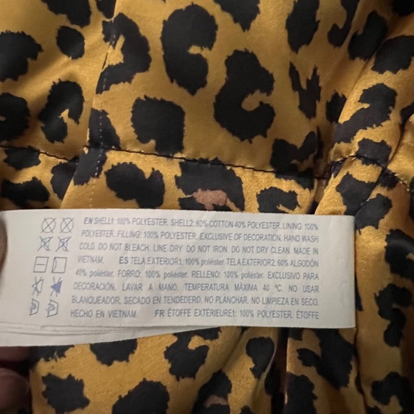 Army green leopard lined bomber jacket/coat Large - Picture 4 of 10